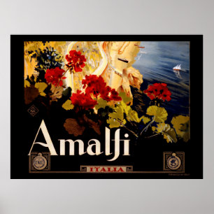 Amalfi Italy Travel Poster Art Graphic