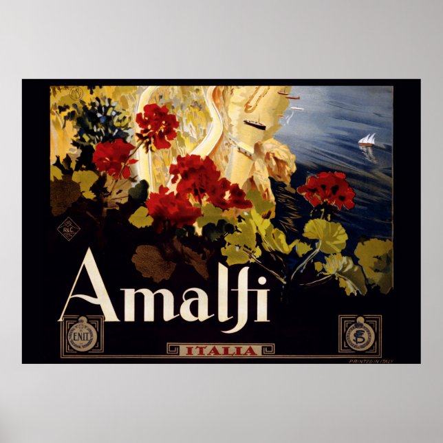 Amalfi Italy Travel Poster Art Graphic (Front)