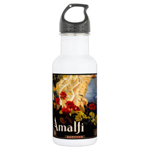 Amalfi Italy Travel Poster Art Graphic 532 Ml Water Bottle