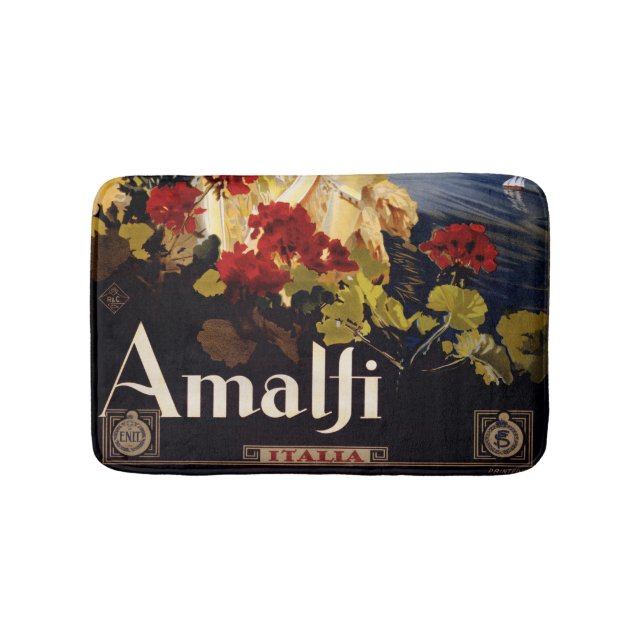 Amalfi Italy Travel Poster Art Graphic Bath Mat (Front)