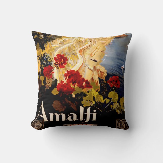 Amalfi Italy Travel Poster Art Graphic Cushion (Front)