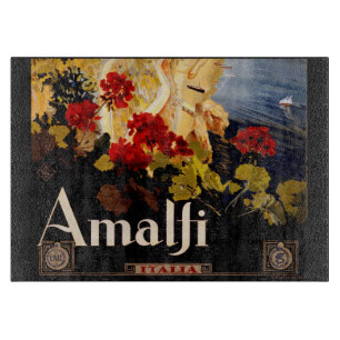 Amalfi Italy Travel Poster Art Graphic Cutting Board