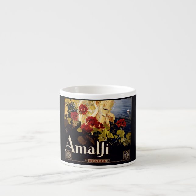 Amalfi Italy Travel Poster Art Graphic Espresso Cup (Front)
