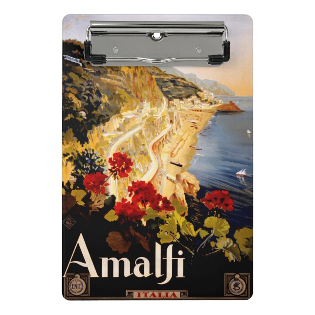 Amalfi Italy Travel Poster Art Graphic Mini Clipboard (Front)