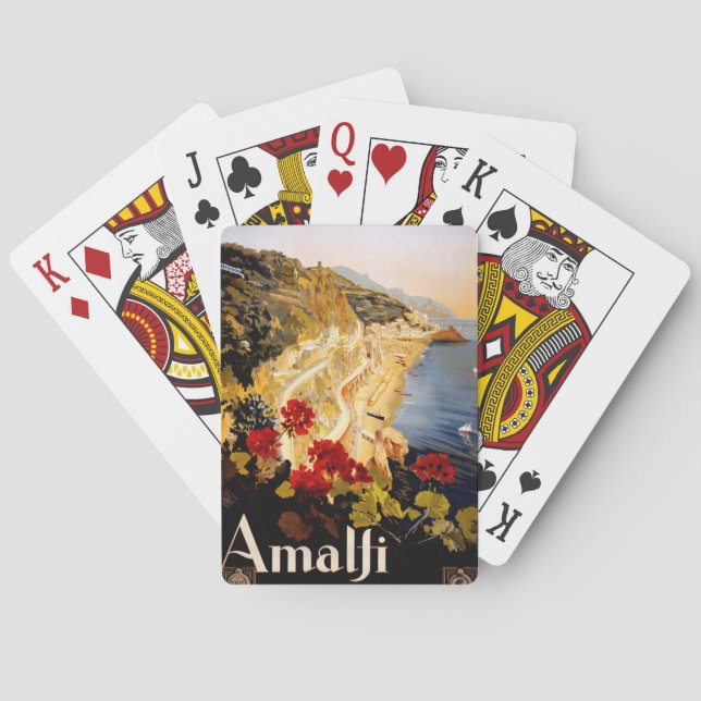Amalfi Italy Travel Poster Art Graphic Playing Cards (Back)