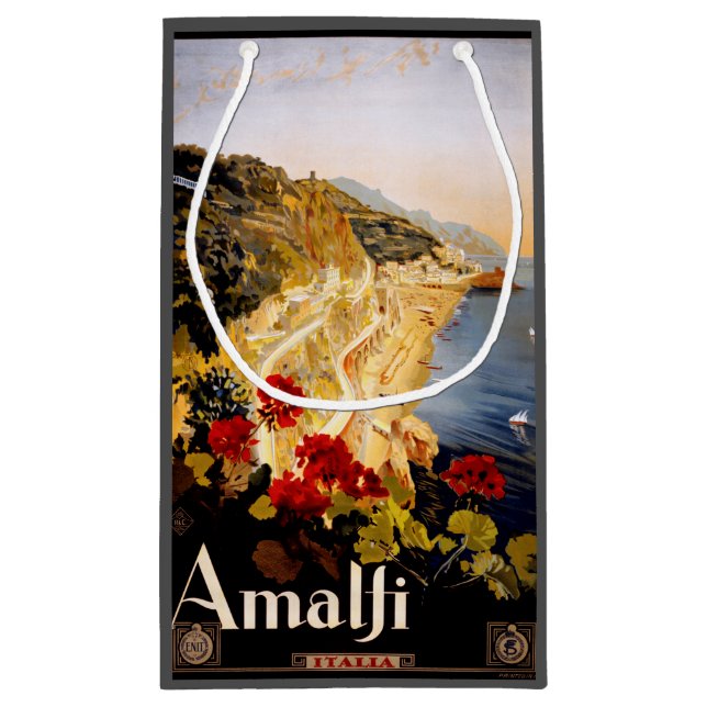 Amalfi Italy Travel Poster Art Graphic Small Gift Bag (Back)