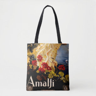 Amalfi Italy Travel Poster Art Graphic Tote Bag