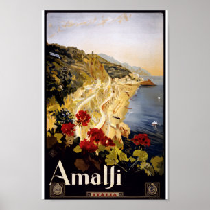 Amalfi Italy Travel Vintage Poster