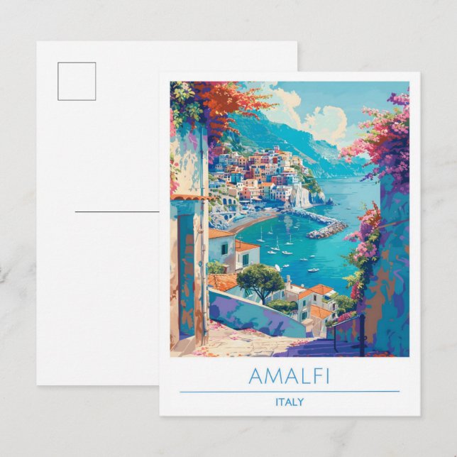 Amalfi Italy Vintage Travel  Postcard (Front/Back)