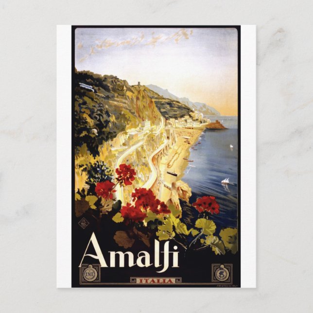 Amalfi Italy Vintage Travel Postcard (Front)
