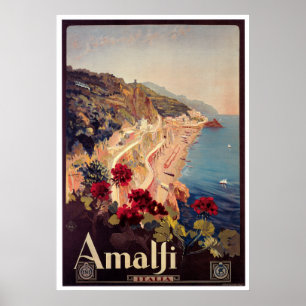 Amalfi, Italy Vintage Travel Poster