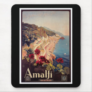 Amalfi, Italy  Vintage Travel Poster Mouse Mat