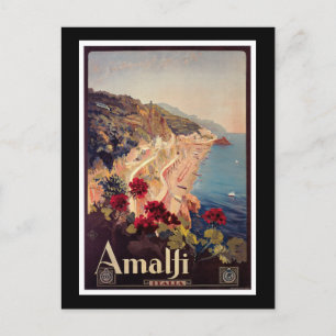 Amalfi, Italy Vintage Travel Poster Postcard