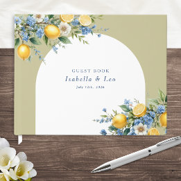 Amalfi Lemon and Sage Green Arch Wedding Guest Book