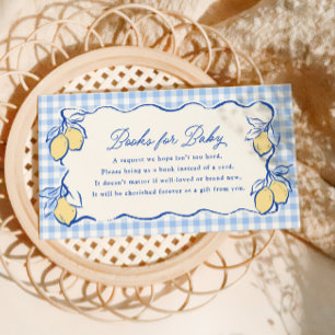 Amalfi Lemon Blue Gingham Books for Baby Enclosure Card