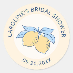 Amalfi Lemon Bridal Shower Classic Round Sticker