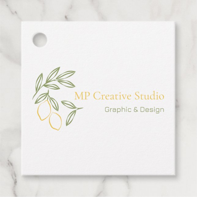Amalfi Lemon Chic Favour Tags (Front)