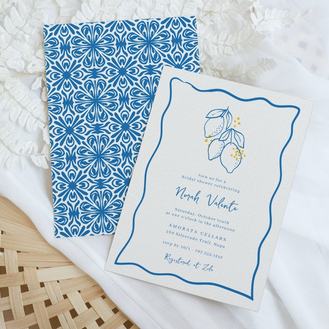 Amalfi Lemon Handwritten Bridal Shower Invitation (Creator Uploaded)