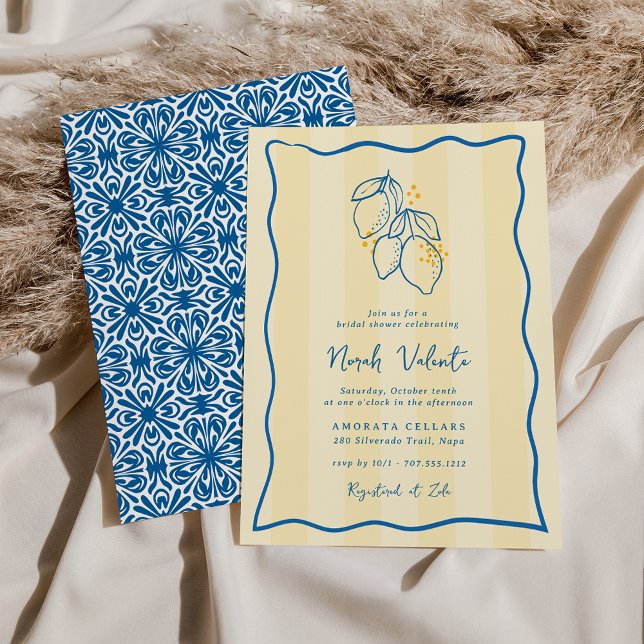 Amalfi Lemon Handwritten Bridal Shower Invitation (Creator Uploaded)