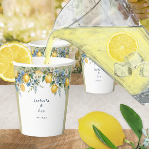 Amalfi Lemon Wedding Arch Personalised Paper Cups