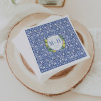 Amalfi Lemons Blue Tile Monogram Wedding