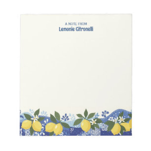 Amalfi Lemons Personalized Italian Lemon Citrus Notepad