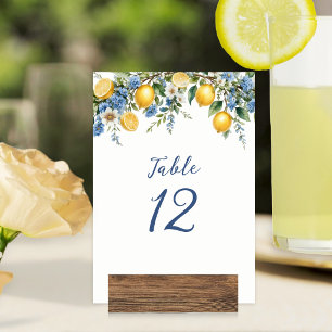 Amalfi Mediterranean Lemons Wedding Table Number