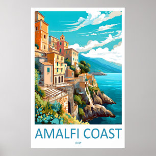 Amalfi Park National Travel Vintage Poster Ski