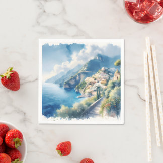 Amalfi Positano Romantic Travel Anniversary Gift Napkin
