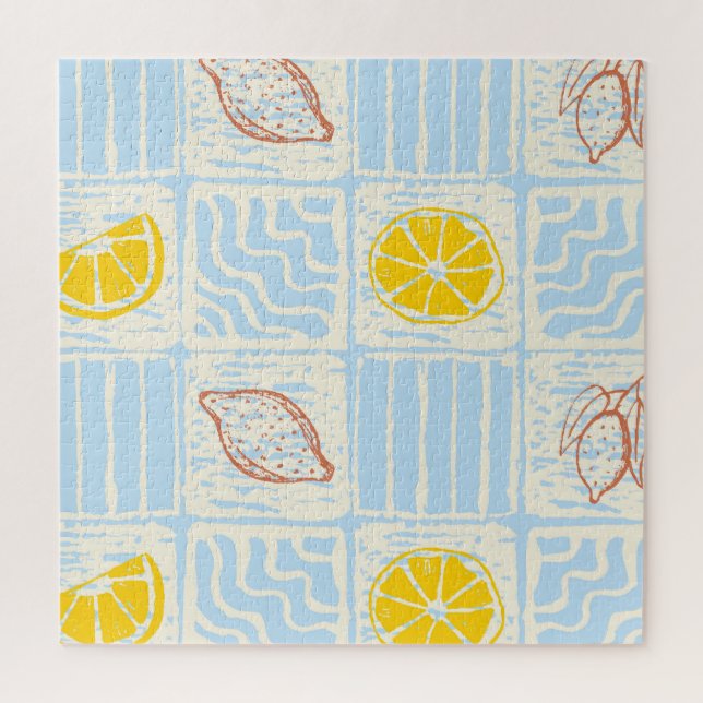 Amalfi style seamless pattern with lemons jigsaw puzzle (Vertical)