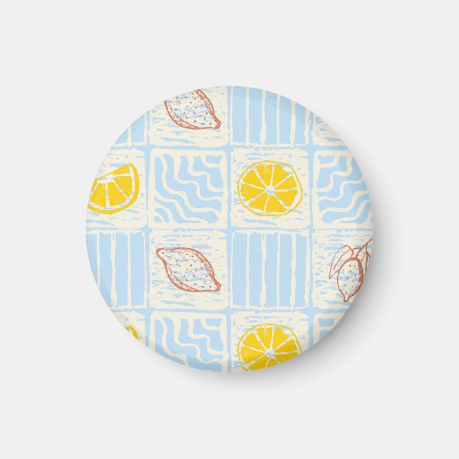 Amalfi style seamless pattern with lemons magnet (Front)