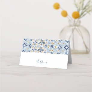 Amalfi Tile Summer Folded Place Card