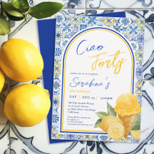 Amalfi Tiles Italian Summer 40th Birthday Party