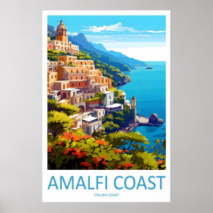 Amalfi Travel Vintage Ski Park National Poster