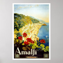 "Amalfi" Vintage Travel Poster