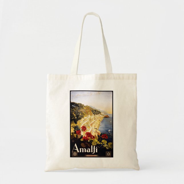 Amalfi vintage travel poster tote bag (Front)