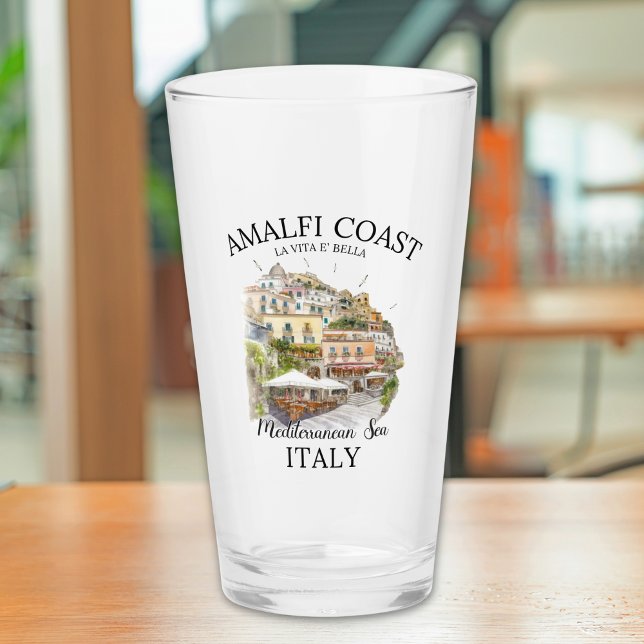 Amalfi Watercolor Travel Art Print Glass (Creator Uploaded)