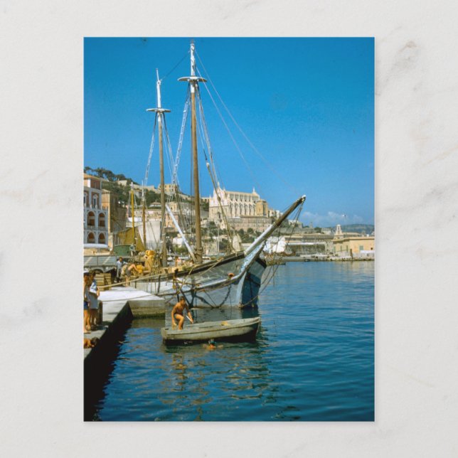 Amalfi, waterfront with fishing boat postcard (Front)
