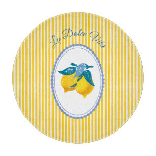 Amalfi Yellow Lemons Mediterranean Style Cutting Board