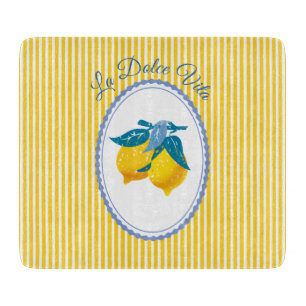 Amalfi Yellow Lemons Mediterranean Style Cutting Board