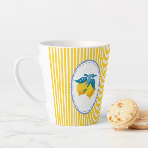 Amalfi Yellow Lemons Mediterranean Style Latte Mug