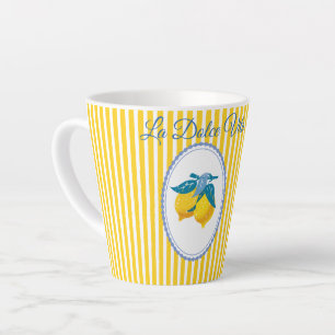 Amalfi Yellow Lemons Mediterranean Style Latte Mug