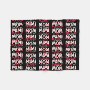 Amamzing Blessed To Be Called Mom And Mimi Fleece Blanket