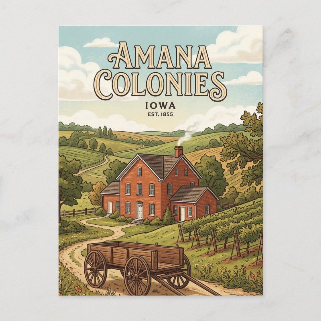 Amana Colonies Postcard (Front)