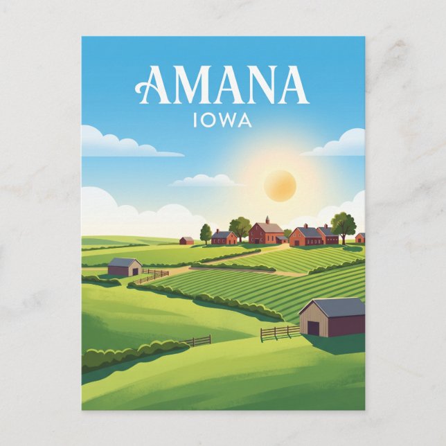 Amana Colonies USA Postcard (Front)