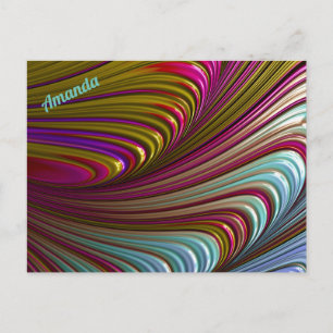 AMANDA~ 3D Fractal Design Pattern ~ Candy Treat ~ Postcard