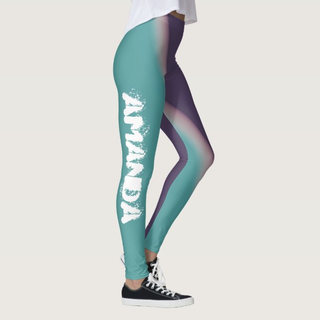 Amanda Add Your Name Abstract Art Leggings (Right)