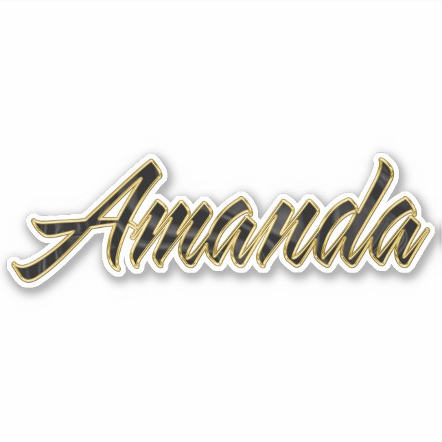 Amanda black gold lettering sticker (Front)