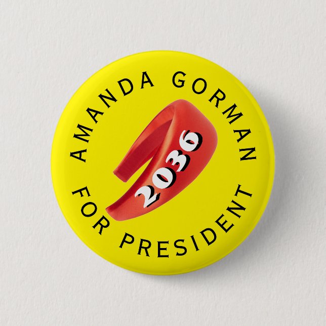 Amanda Gorman for President 6 Cm Round Badge (Front)