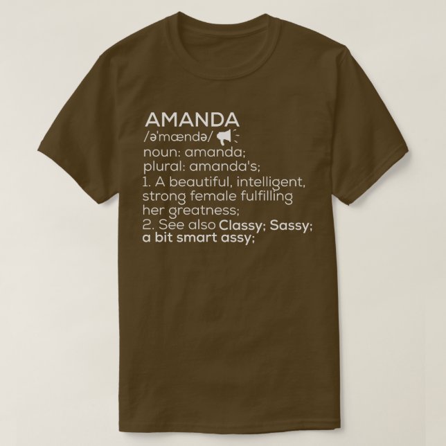 Amanda Name Definition Amanda Female Name 1 T-Shirt (Design Front)